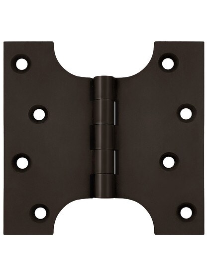 4 inch x 4 inch Premium Brass Parliament Door Hinge in Oil Rubbed Bronze.